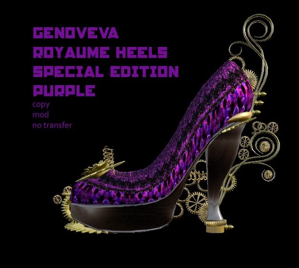 genoveva purple royaume special ed. - steampunk heels - boxed