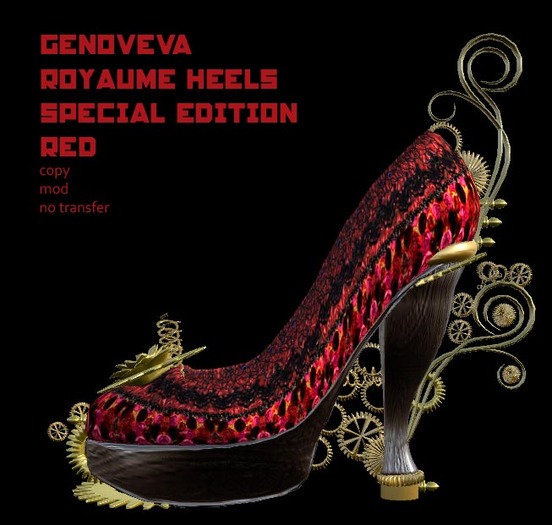 genoveva red royaume special ed. - steampunk heels - boxed