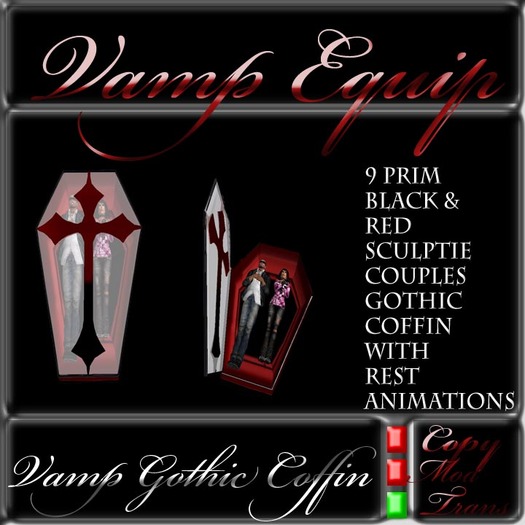 Black & Red Couples Coffin
