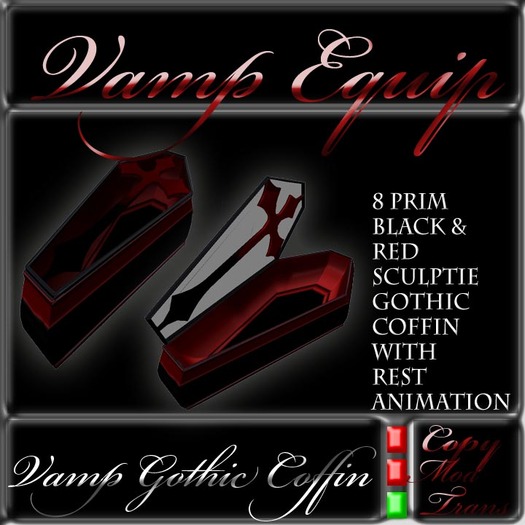 Black & Red Gothic Coffin 
