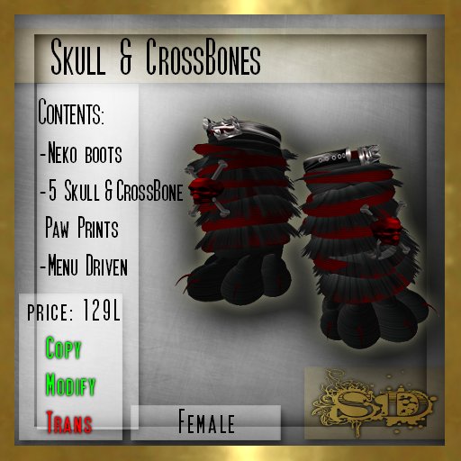 SD - Neko boots skull & crossbones NEW PRICE
