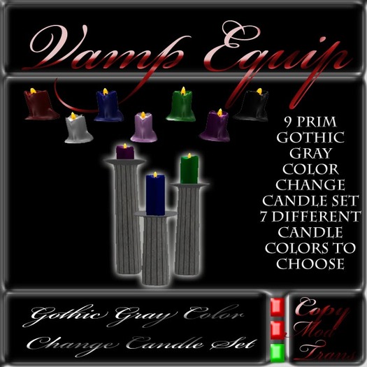 Gothic Gray COLOR CHANGE Candle Set