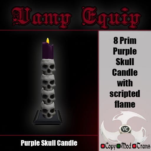 Gothic Purple Skull Candle