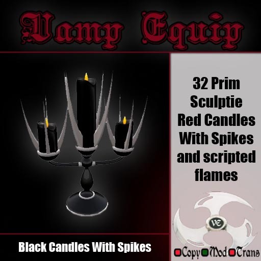 Black Candles With Spikes