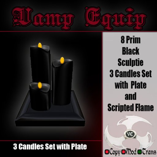 Gothic Black Candle Set
