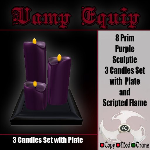 Gothic Purple Candle Set