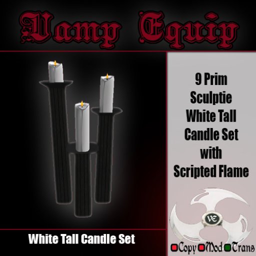 Gothic White Tall Candle Set