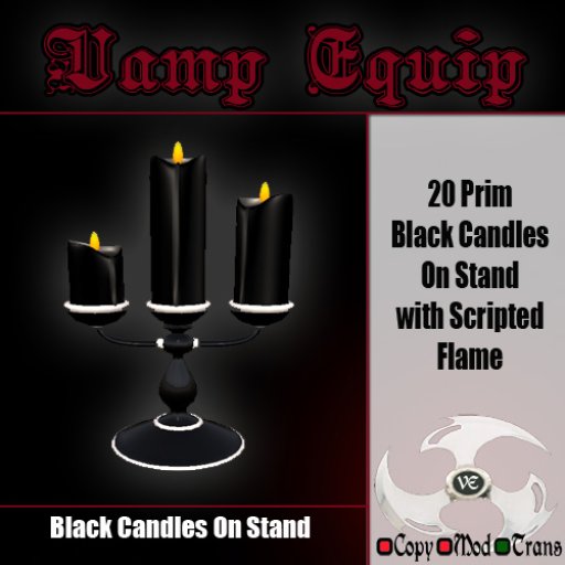 Black Candles With Stand