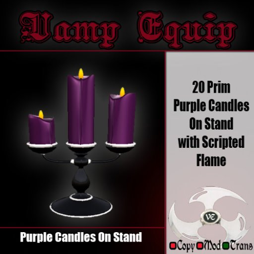 Purple Candles With Stand