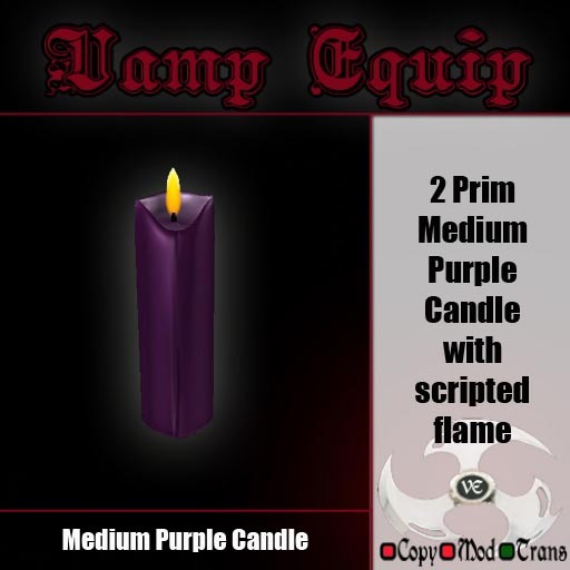 Gothic Purple Candle-Medium
