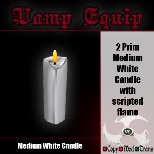 Gothic White Candle-Medium