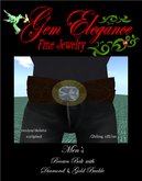 Gem Elegance Unisex Brown Leather Belt with a Gold & Diamond Buckle