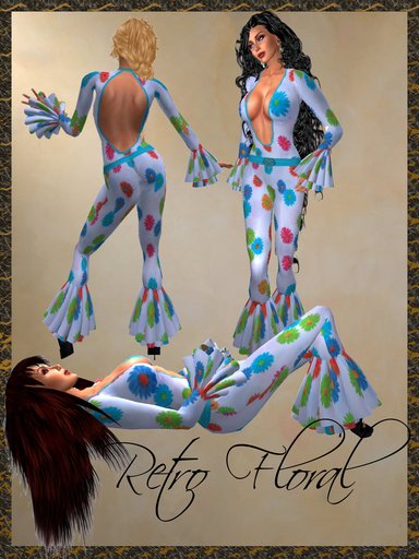 *Goddess* Retro Floral Pantsuit