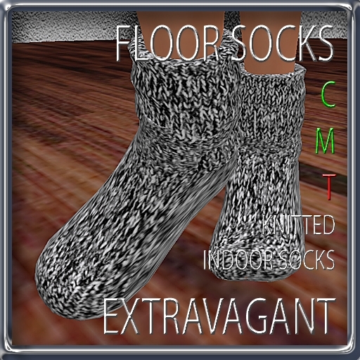 EXTRAVAGANT knitted indoor floor socks salt & pepper