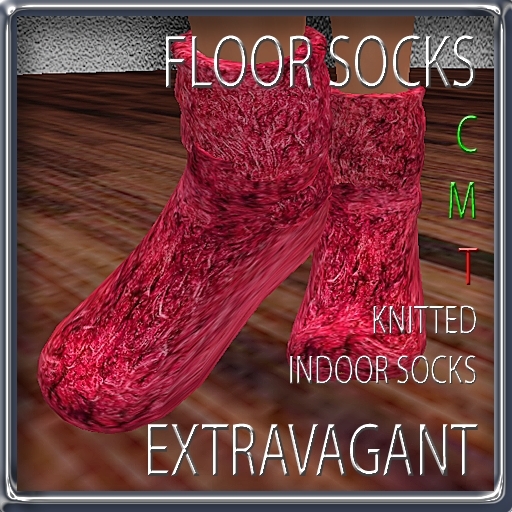 EXTRAVAGANT knitted indoor floor socks red