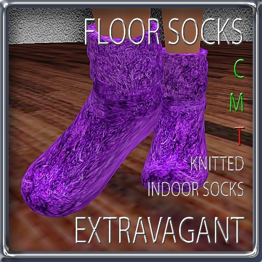 EXTRAVAGANT knitted indoor floor socks purple