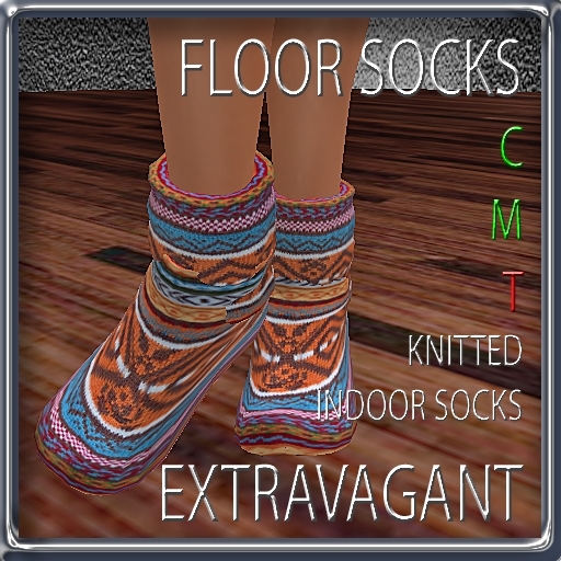 EXTRAVAGANT knitted indoor floor socks pattern orange