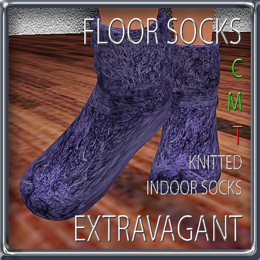 EXTRAVAGANT knitted indoor floor socks dark purple