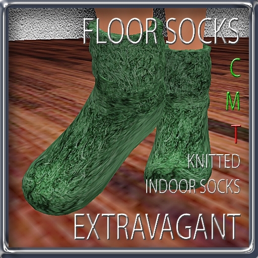 EXTRAVAGANT knitted indoor floor socks dark green