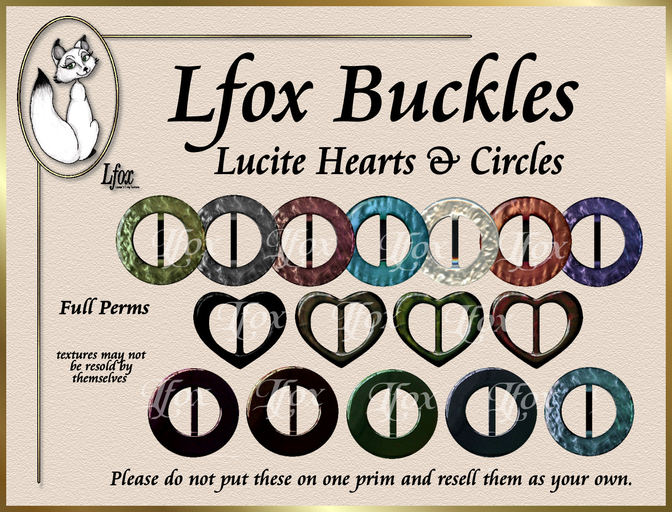lfox Buckles - Lucite Hearts & Circles