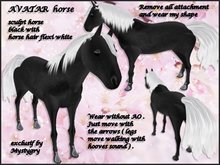 AVATAR horse sculpt black horse hair white just wear