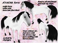 AVATAR horse sculpt white horse hair black just wear