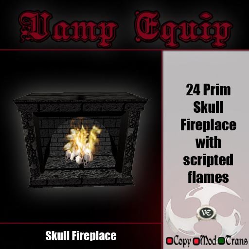 Gothic Skull Fireplace