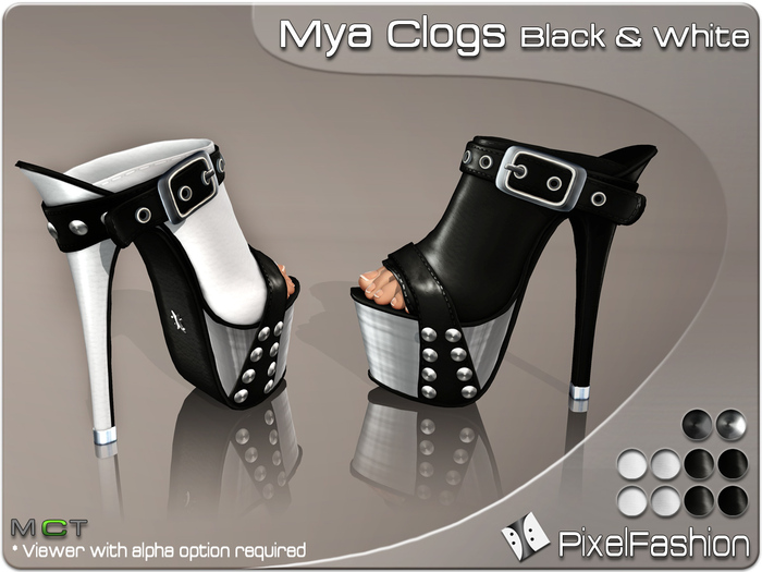 :)(: Mya Clogs Black & White
