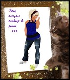 blue kittykat tank &jeans