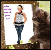 White kittykat tank &jeans