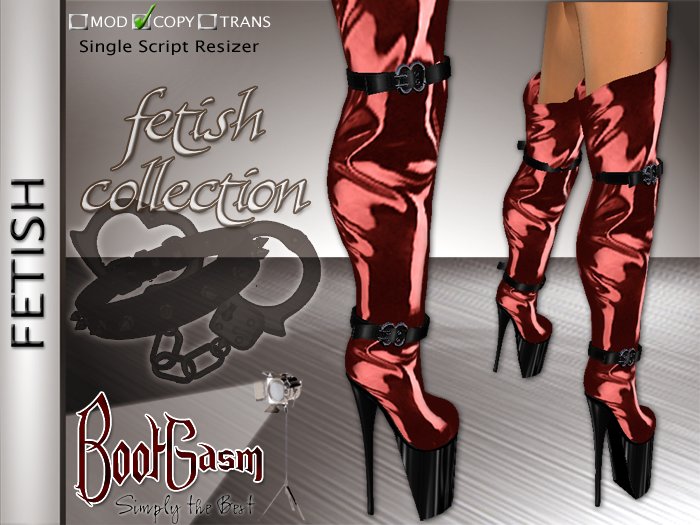 Bootgasm Fetish Boots Maroon