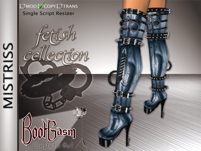 Bootgasm Mistriss Boots Steel Blue