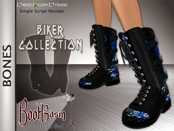 Bootgasm Bones Combat Boots Blue