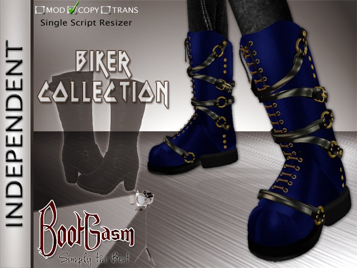 Bootgasm Independent Biker Boots Blue