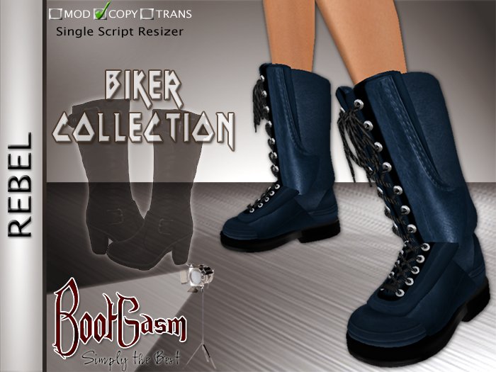 Bootgasm Rebel Combat Boots Blue