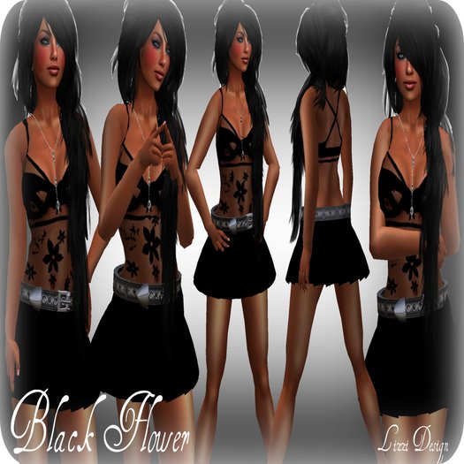 Cheapskates... Lizzi Design - Black Flower