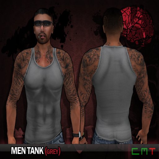 [OverDose]- Mens Tanks Plain - Grey 