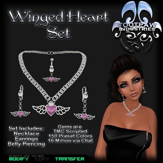 [FPI] Winged Heart Jewelry Set