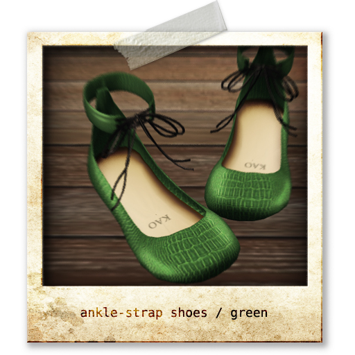 KAO : ankle-strap shoes / green