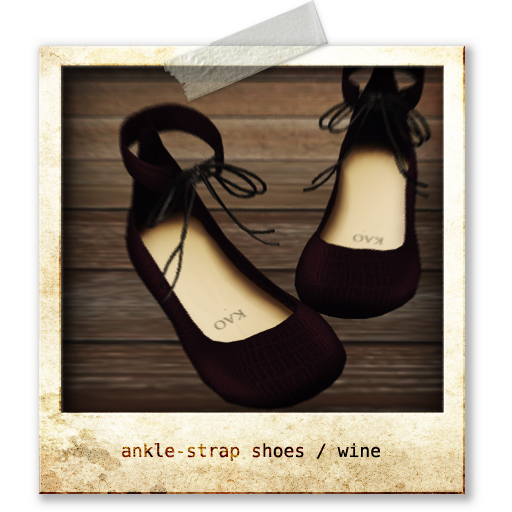KAO : ankle-strap shoes / wine
