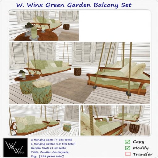 W. Winx-Green Garden Balcony Set 
