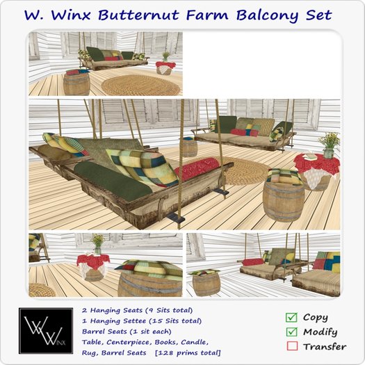 W. Winx- Butternut Farm Balcony Set
