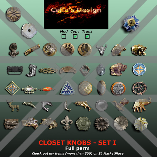 Closet knobs - Set I - Full perm