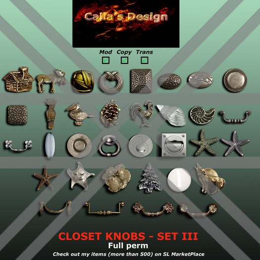 Closet knobs - Set III - Full perm