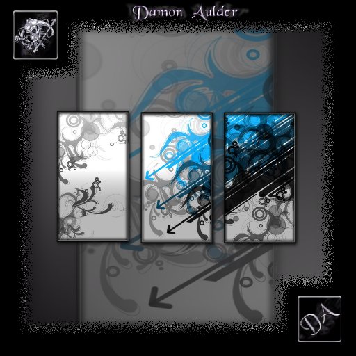NuTec: Abstract Blue 9 Panel Wall Art