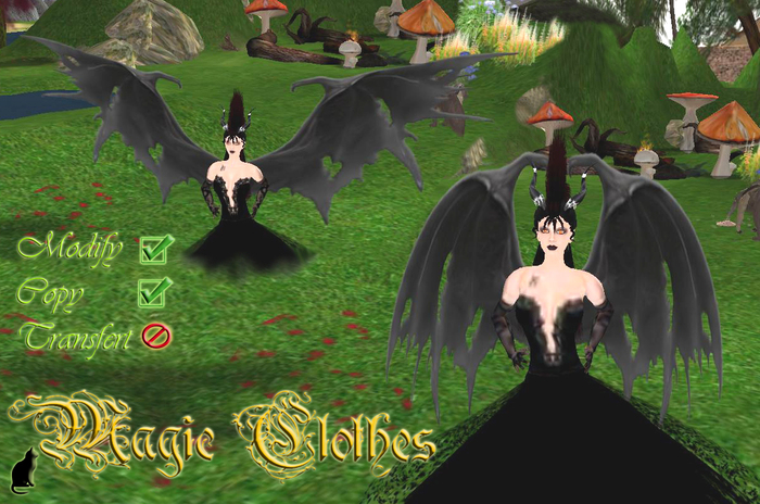 magic clothes vampire torn blacks wings