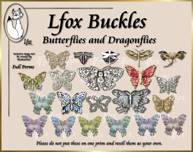 lfox Buckles - Butterflies and Dragons