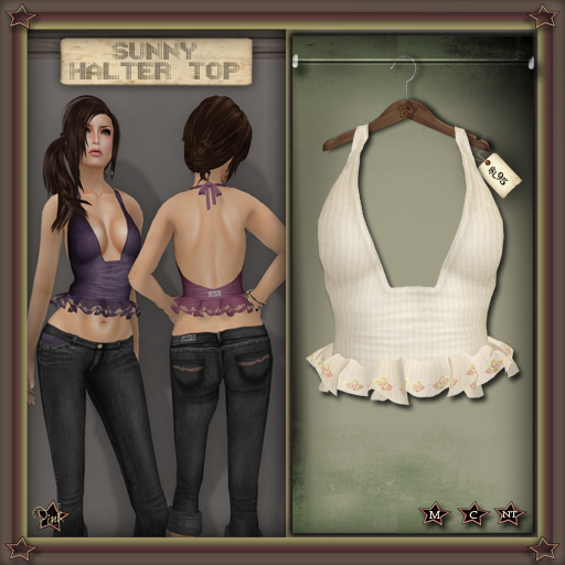 -=Pink Inc.=- Sunny Halter Top Cream