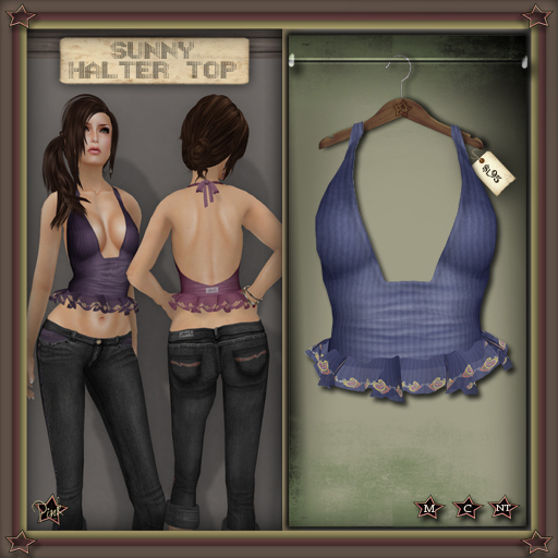 -=Pink Inc.=- Sunny Halter Top Periwinkle