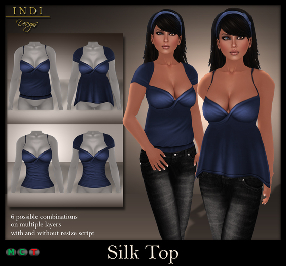 INDI Designs - Silk Top blue